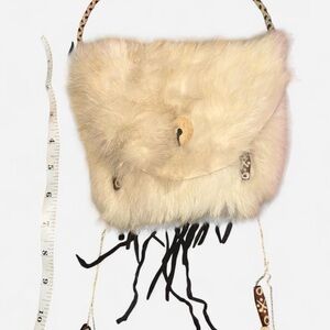 Fur Cream hand Bag